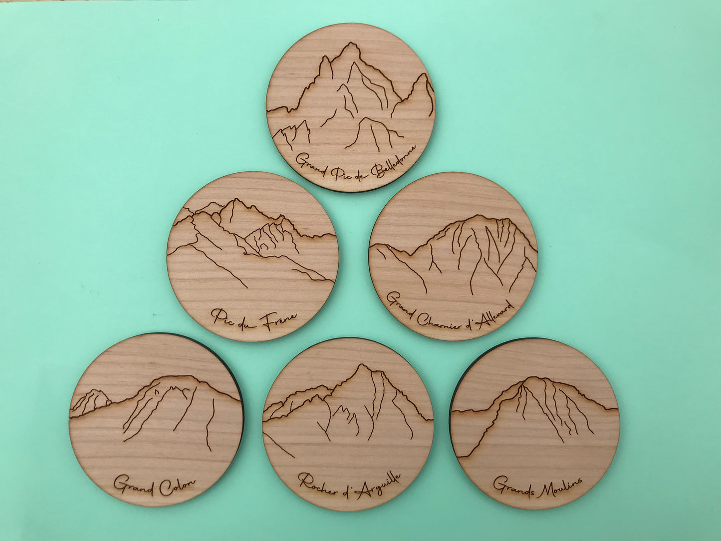 Sous-verres ronds en bois