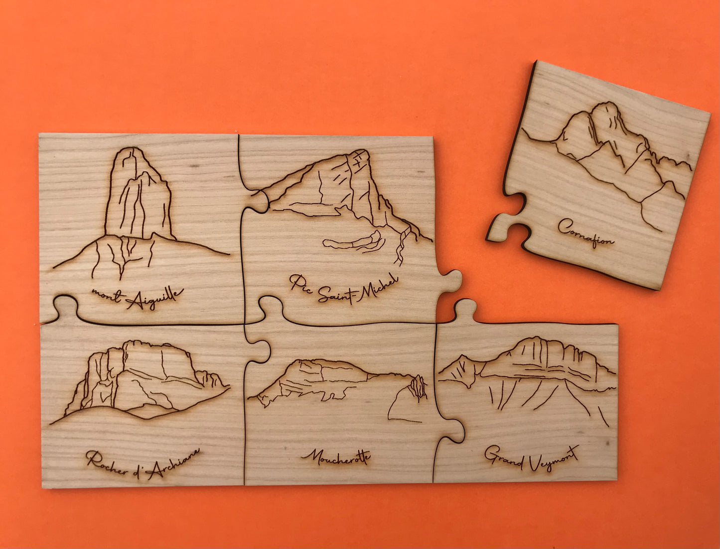 Sous-verres puzzle en bois