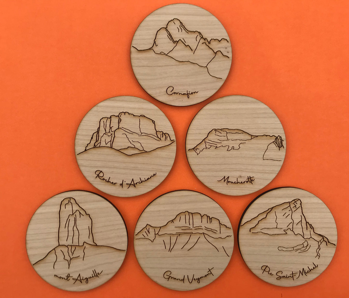 Sous-verres ronds en bois