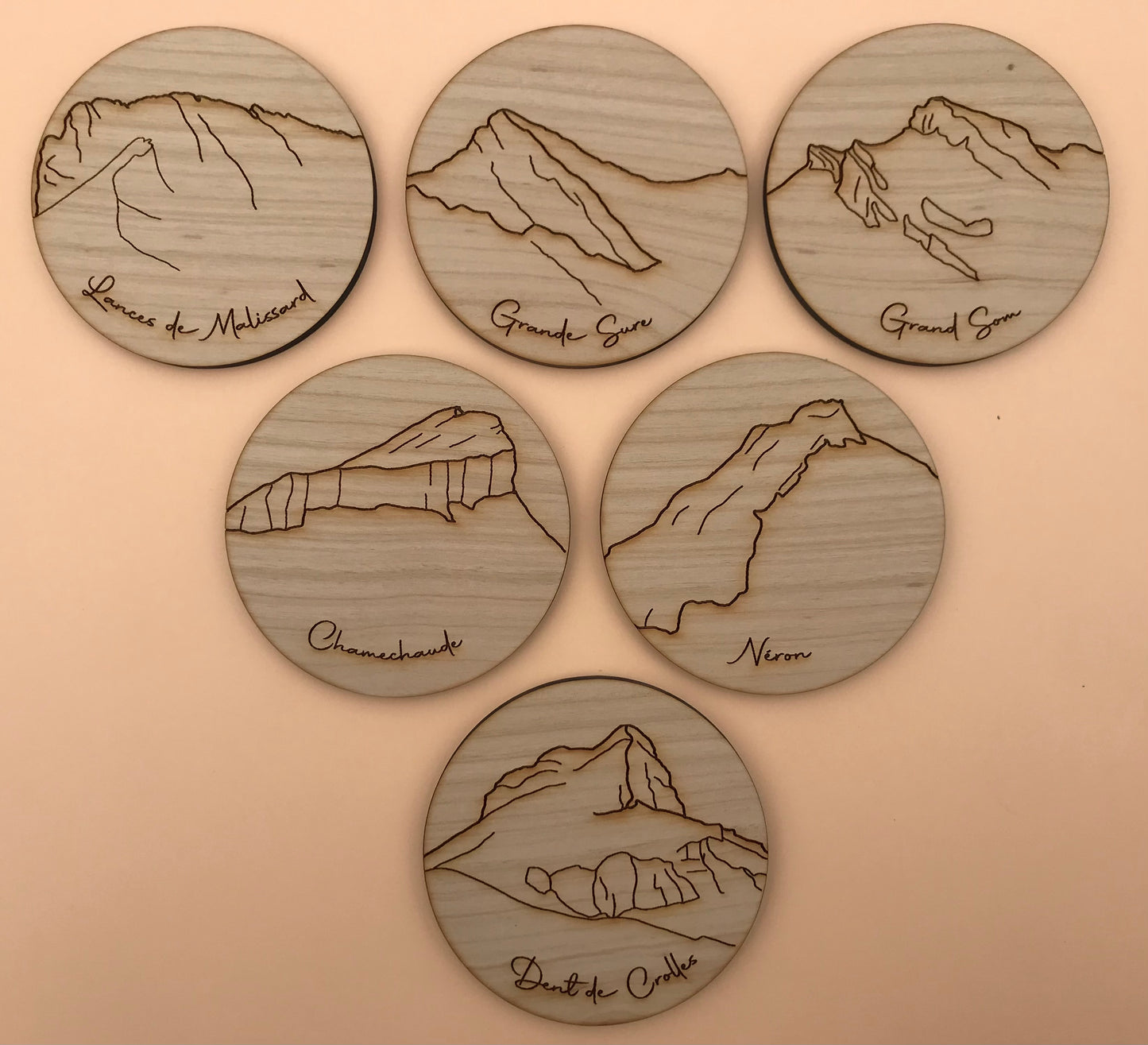 Sous-verres ronds en bois