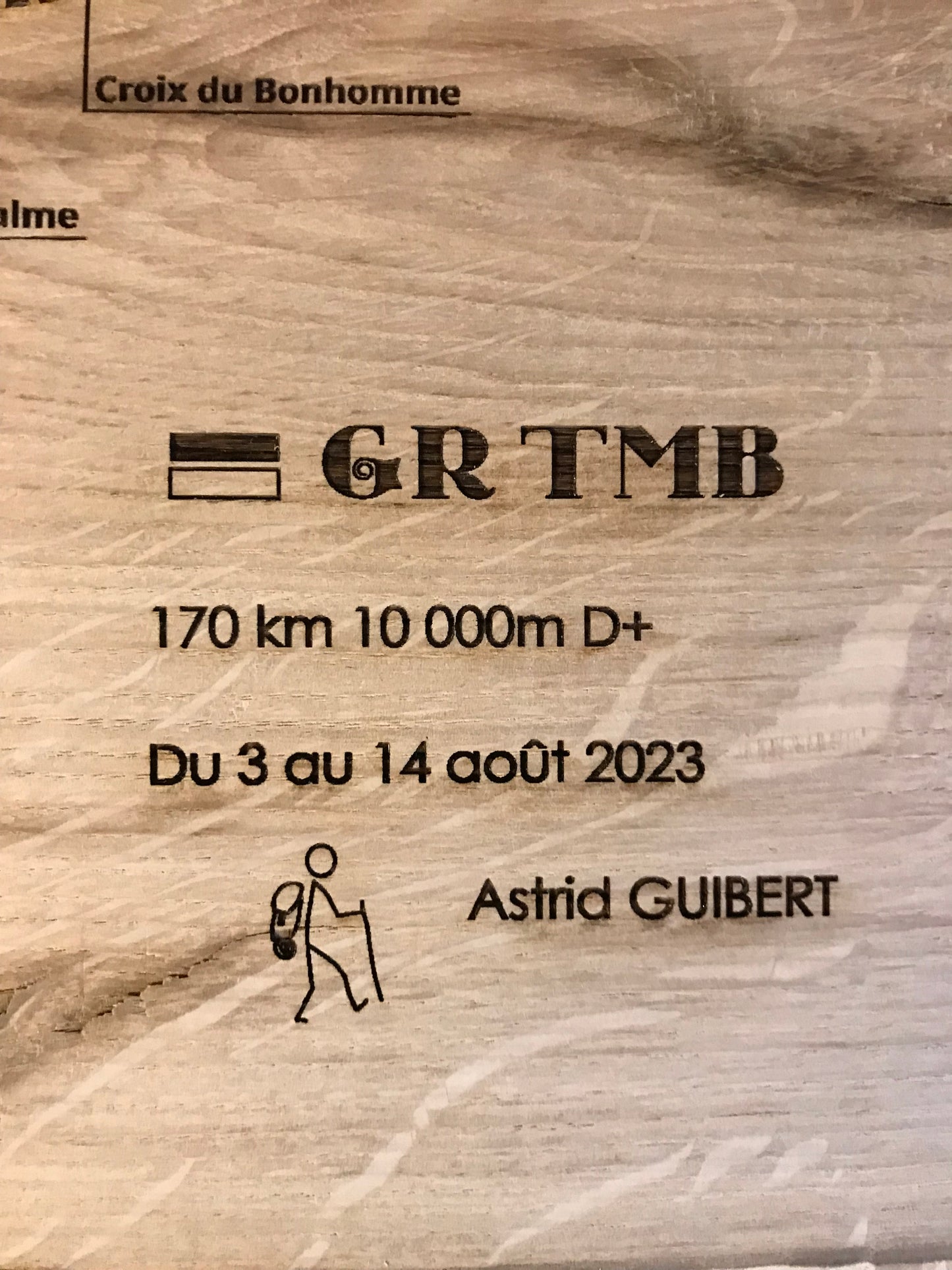 Planche souvenir GR Tour du Mont Blanc